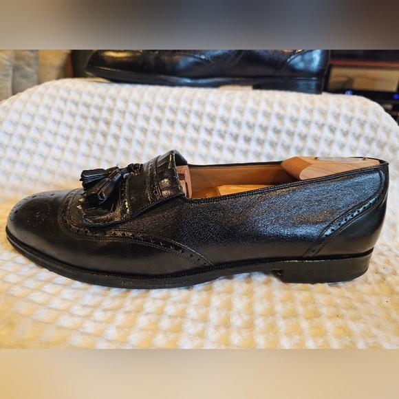 Mezlan Vintage Black Leather Tassel Jordan Wingtip Loafers Size 9.5 Mezlan Leather Dress Shoes for Men for sale | eBay main image 4